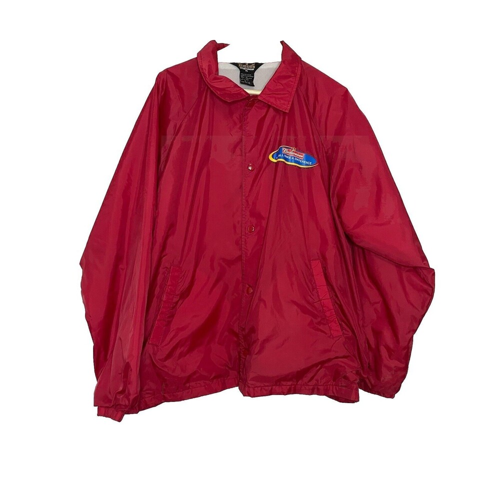 Vintage Budweiser Nylon Jacket Button Up Windbreaker